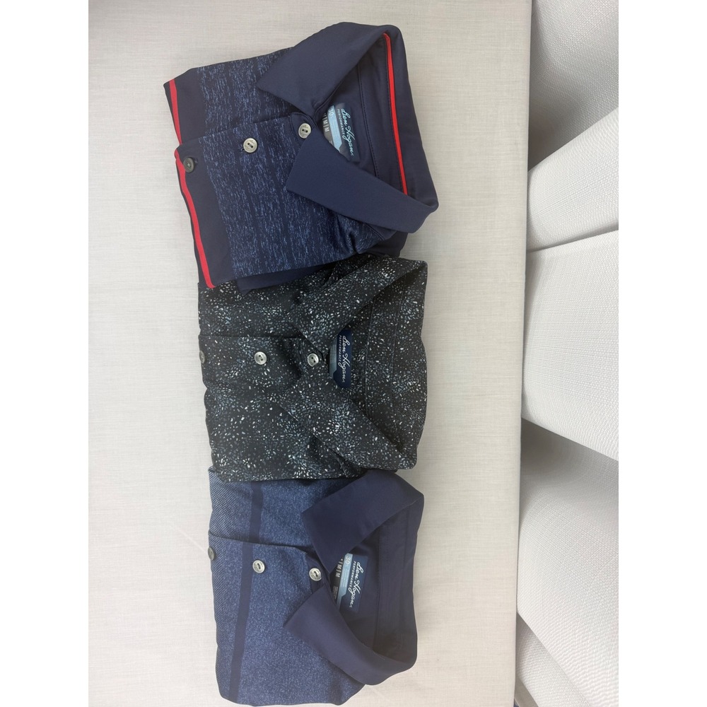 Lot of 3 Ben Hogan Performance Mens Golf Polo Shirts Blue Black Size Medium